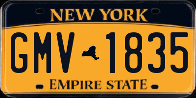 NY license plate GMV1835