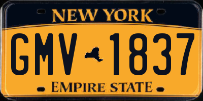NY license plate GMV1837