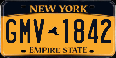 NY license plate GMV1842