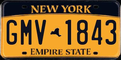 NY license plate GMV1843