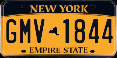 NY license plate GMV1844