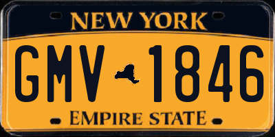 NY license plate GMV1846