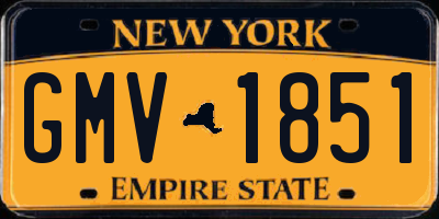 NY license plate GMV1851