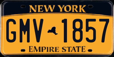 NY license plate GMV1857