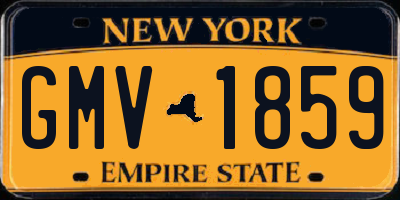 NY license plate GMV1859