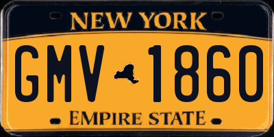 NY license plate GMV1860