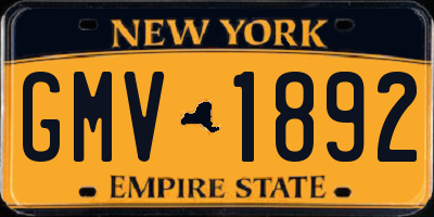 NY license plate GMV1892
