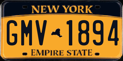NY license plate GMV1894
