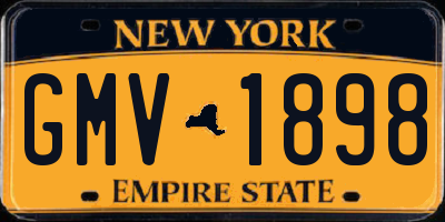 NY license plate GMV1898