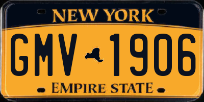 NY license plate GMV1906