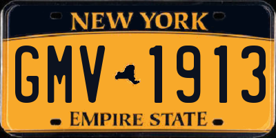 NY license plate GMV1913