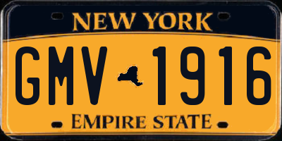 NY license plate GMV1916