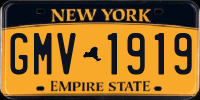 NY license plate GMV1919