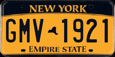 NY license plate GMV1921