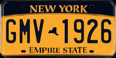 NY license plate GMV1926