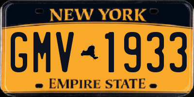 NY license plate GMV1933