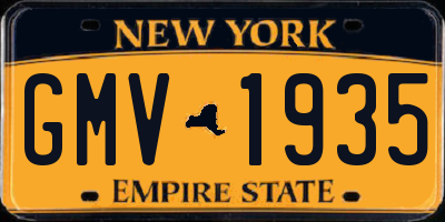 NY license plate GMV1935