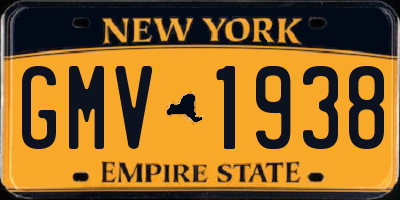 NY license plate GMV1938