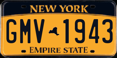 NY license plate GMV1943