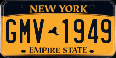NY license plate GMV1949