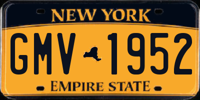 NY license plate GMV1952