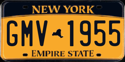NY license plate GMV1955