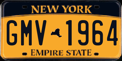 NY license plate GMV1964
