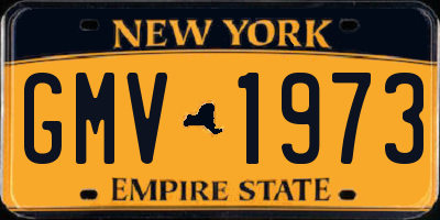 NY license plate GMV1973
