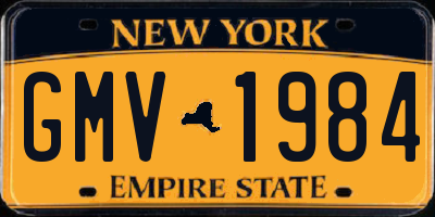 NY license plate GMV1984