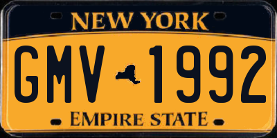 NY license plate GMV1992