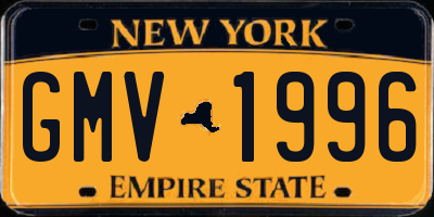 NY license plate GMV1996