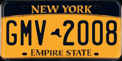 NY license plate GMV2008