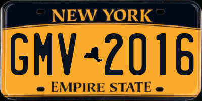 NY license plate GMV2016