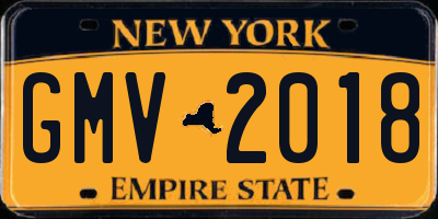 NY license plate GMV2018