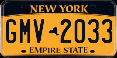 NY license plate GMV2033