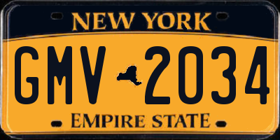 NY license plate GMV2034