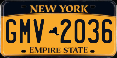 NY license plate GMV2036