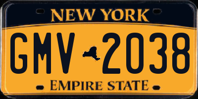 NY license plate GMV2038