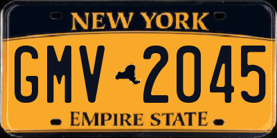 NY license plate GMV2045
