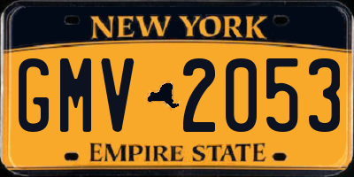 NY license plate GMV2053