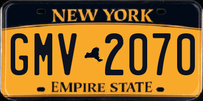 NY license plate GMV2070