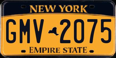 NY license plate GMV2075