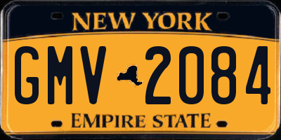 NY license plate GMV2084