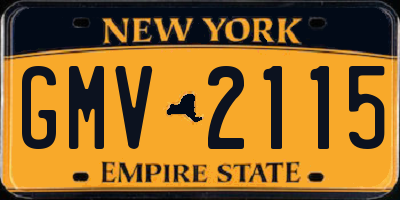 NY license plate GMV2115