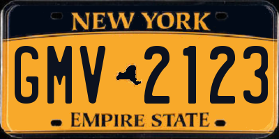 NY license plate GMV2123