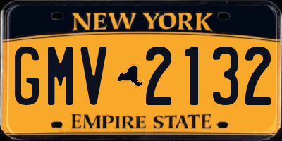 NY license plate GMV2132