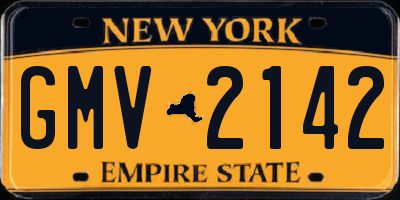 NY license plate GMV2142