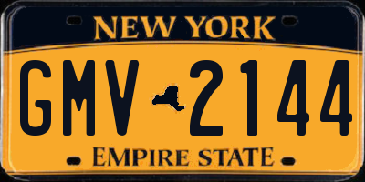NY license plate GMV2144