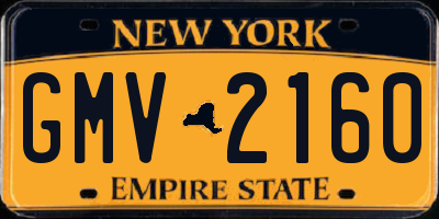 NY license plate GMV2160