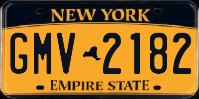 NY license plate GMV2182